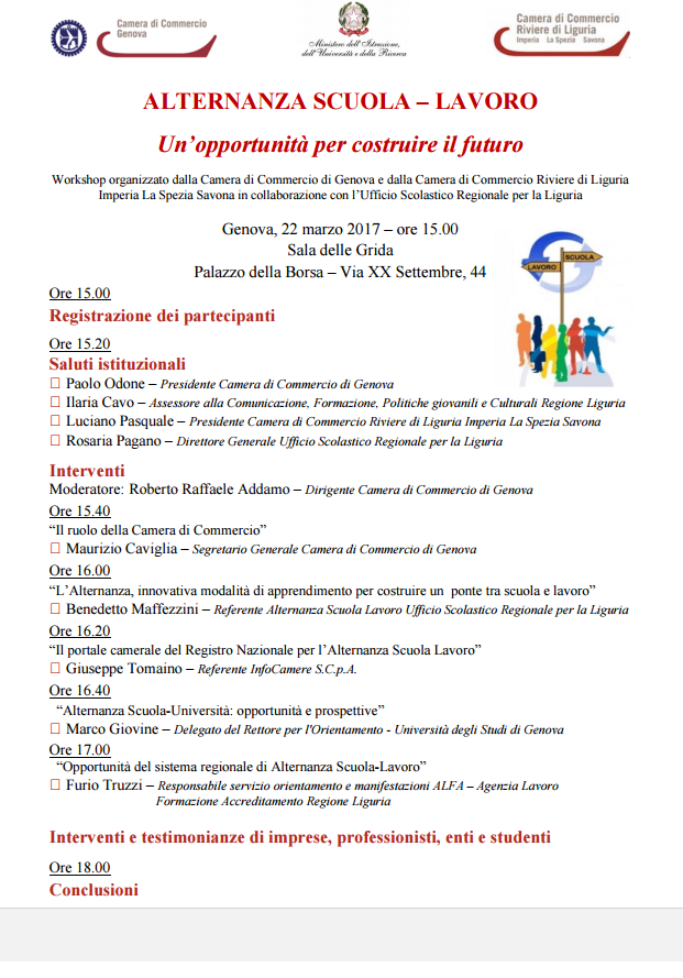scuola lavoro seminario genova
