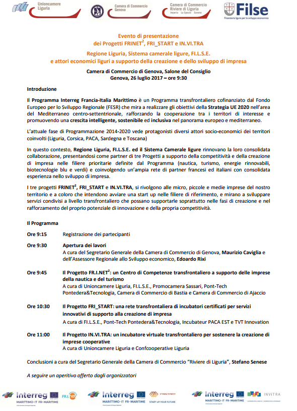 sistema camerale ligure regione frinet
