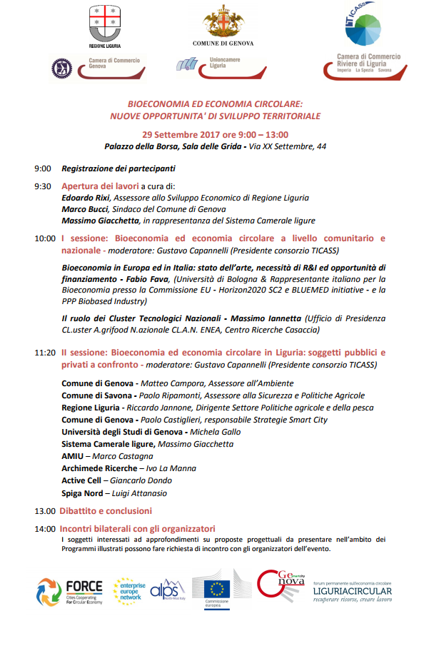 programma incontro horizon2020  borsa genova unioncamere liguria