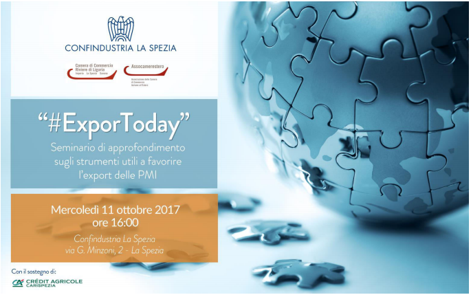 exportoday 11 ottobre la spezia confindustria cciaa rivlig assocamerestero