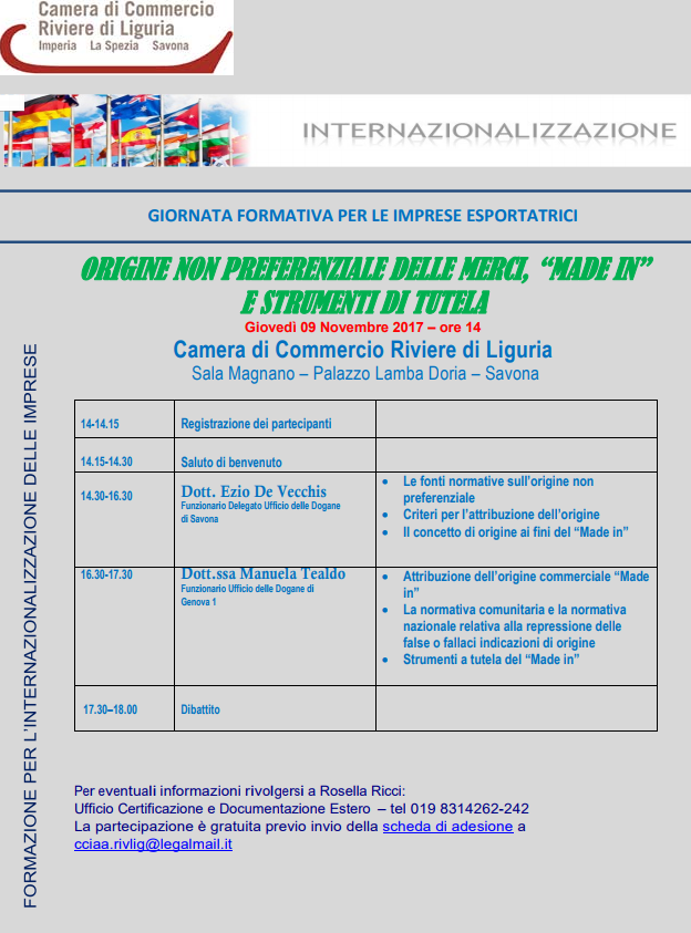 seminario estero 9 novembre 2017 savona cciaarivlig