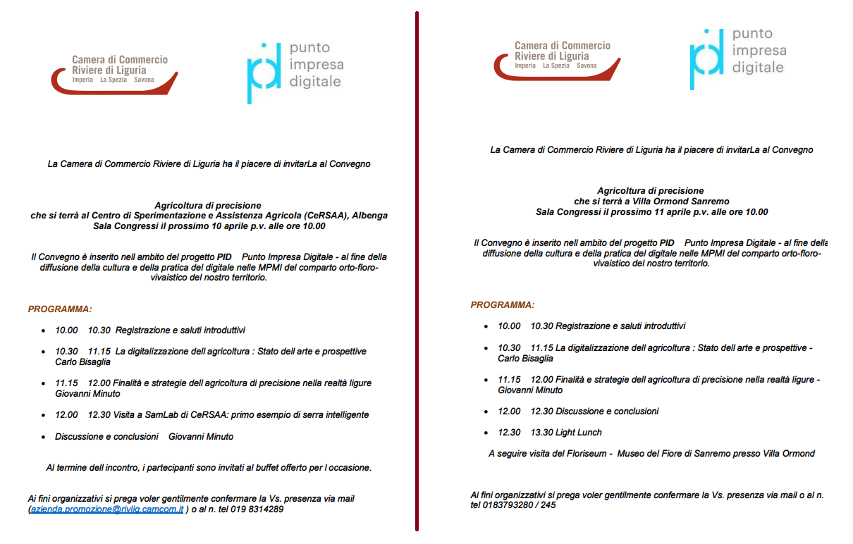 convegni pid agricoltura di precisione albenga e sanremo