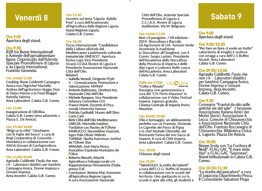 programma olioliva 2019 8 e 9