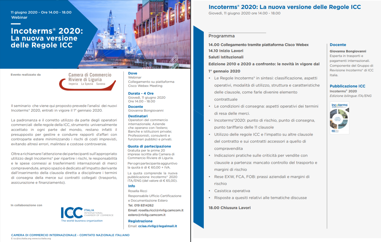 incoterms 2020 nuova versione webinar 11 giugno 2020