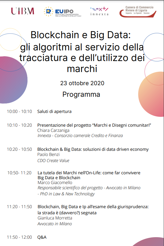 UIBM 23 OTTOBRE 2020 WEBINAR GRATUITO BLOCKCHAIN BIG DATA