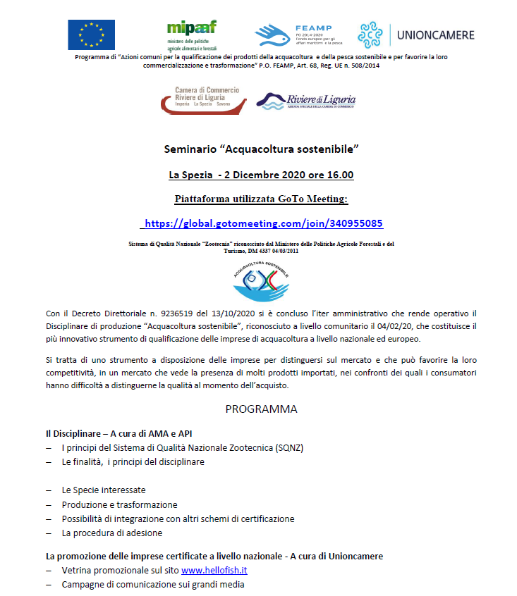 webinar acquacoltura sostenibile azienda special
