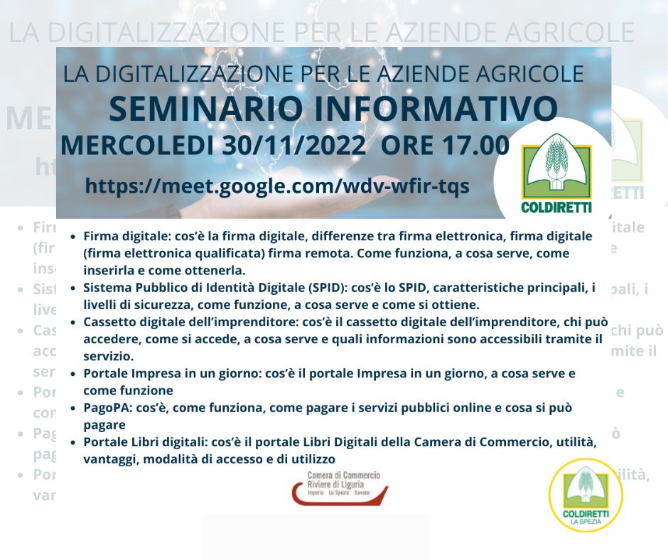 webinar coldiretti