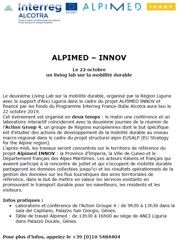 alpimed innov 22 ottobre 2019 living lab FRA
