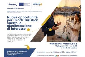 Progetto Interreg Marittimo MARIN AI DIGITAL TWINNIG SVILUPPO SOSTENIBILE MARINE AREA TRANSFRONTALIERA - Avvio selezione Marine di Imperia, La Spezia, Savona