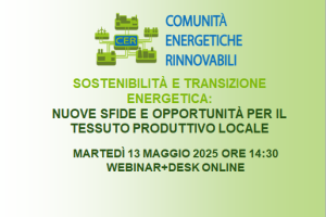 Partecipa al ciclo gratuito sulla Transizione Energetica e le Comunità Energetiche Rinnovabili (CER)! - Primo appuntamento 13 Maggio 2025 Partecipa al ciclo gratuito sulla Transizione Energetica e le Comunità Energetiche Rinnovabili (CER)! - Primo appuntamento 13 Maggio 2025