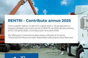 RENTRI - Contributo annuo 2025 - ALBO NAZIONALE GESTORI AMBIENTE RENTRI - Contributo annuo 2025 - ALBO NAZIONALE GESTORI AMBIENTE