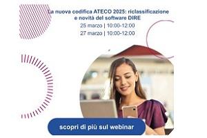La nuova codifica Ateco 2025: la riclassificazione e le novità del software DIRE Registro Imprese - aperte iscrizioni webinar gratuito