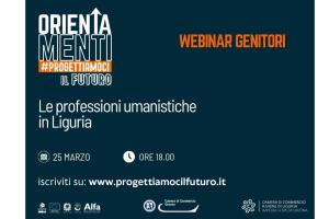 ORIENTAMENTI - webinar gratuito "Le professioni umanistiche in Liguria"