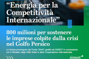 Crisi energetica e internazionalizzazione. Da Simest una nuova misura per supportare subito le imprese