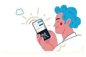 persona con cellulare ricerca 