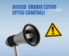 Orario estivo uffici camerali 2025